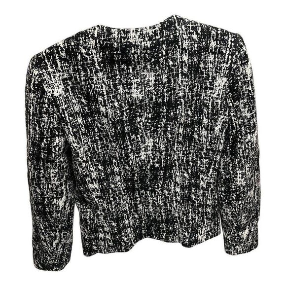 Vince Camuto‎ Women's M Blazer Jacket Black White Zip Abstract Speckled Textured - Picture 12 of 13